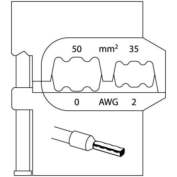 Module Insert, Conductor End-Sleeves, Capacity: 2 to 0 AWG