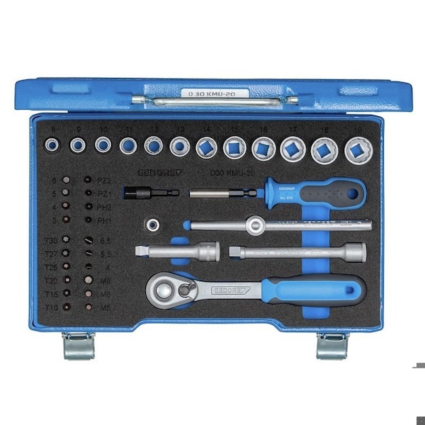 Socket Set, 3/8", 40 pcs., Hex In-Is-Ph-Pz, 1973347