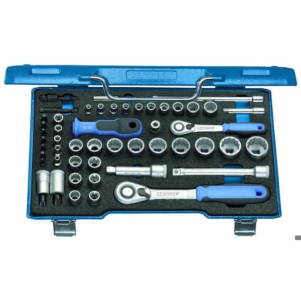 Socket Set, 3/8" + 1/4, 50 pcs., 2075695
