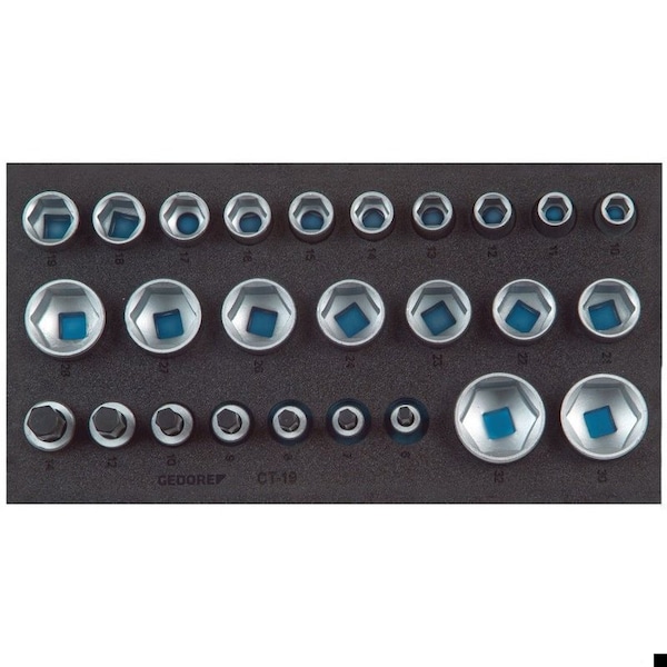 Socket Set, 1/2", Hexagon