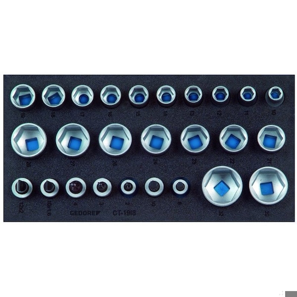 1/2" Drive Socket Set, Metric, 24 pcs