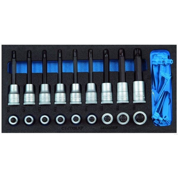 Screwdriver Bit Socket Set, 1/2", Point Size: T20, T25, T27, T30, T40, T45, T50, T55, T60
