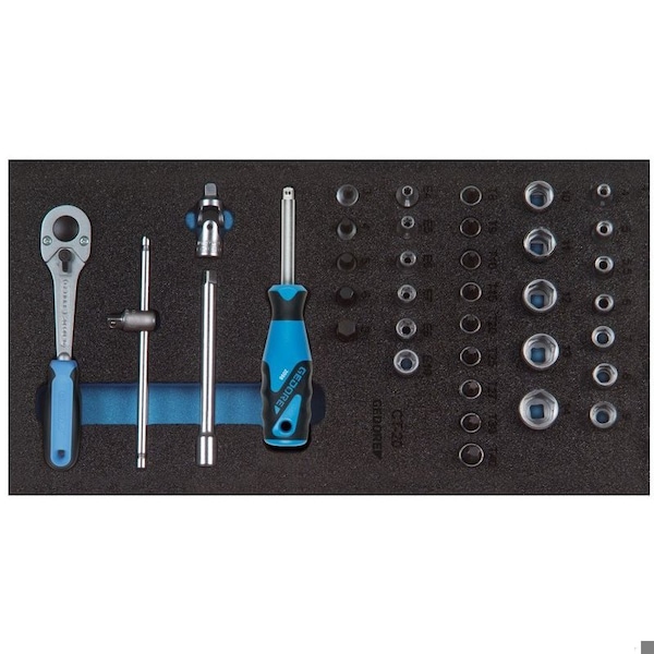 1/4" Drive Socket Set, Torx(R), Metric, 35 pcs