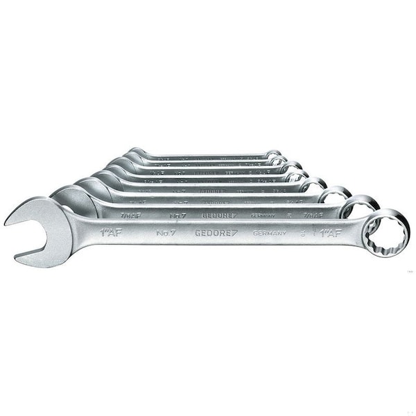 Combination Wrench Set, 8 pcs., 3/8-1Af