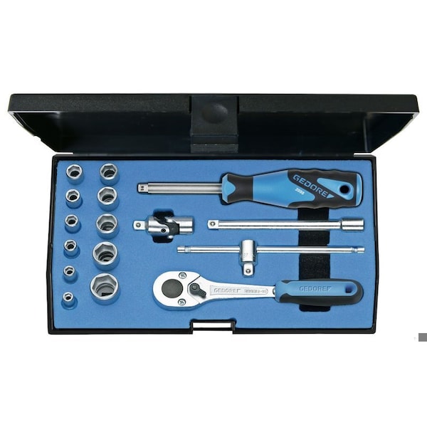 Socket Set, 1/4", 16 pcs., 4-13mm, 6162220