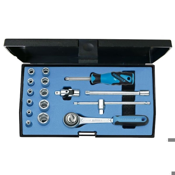 Socket Set, 1/4", 16 pcs., 4-13mm, 6172290