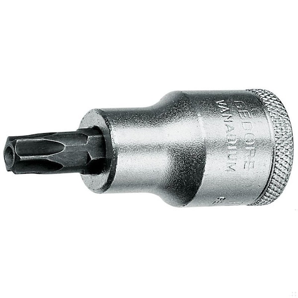 Screwdriver Bit Socket, 1/2", Torx T25, Material: Vanadium Special Steel