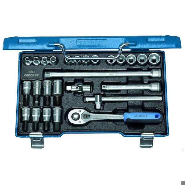 Socket Set, 3/8", 26 pcs., Hex In-Is-Ph, 6229740