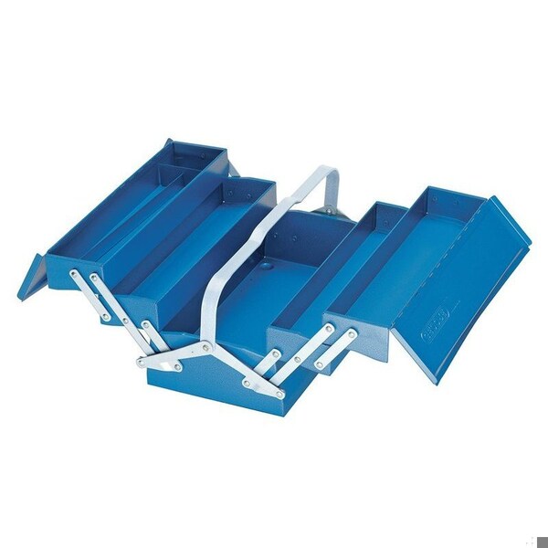 Tool Box, Steel, Blue, 16-1/2 in W x 9 in D x 8 in H