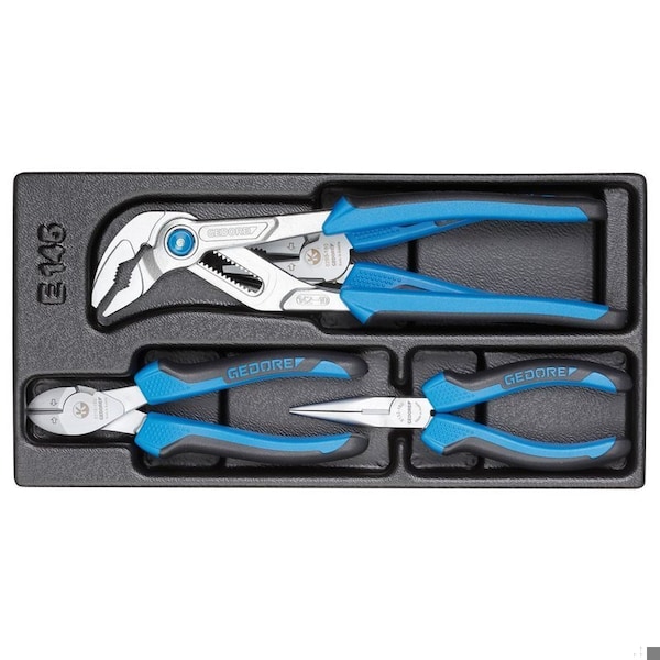 Pliers Set, Material: GEDORE Chrome-Vanadium Special Hardened and Tempered Steel, Drop-Forged