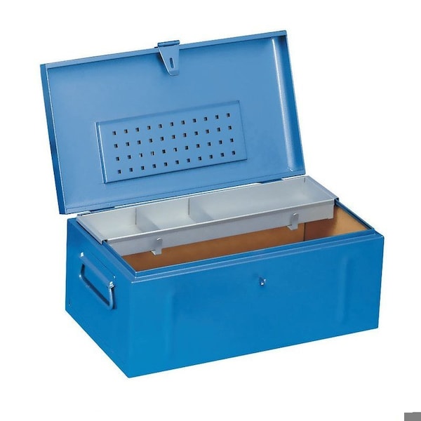 Tool Box, Sheet Steel, Blue, 27-1/2 in W x 15-1/4 in D x 12-1/2 in H