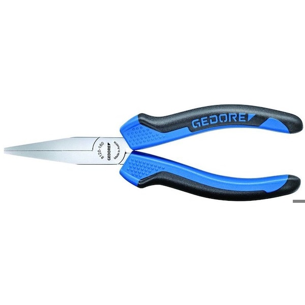 Flat Nose Pliers, 6-1/4", Material: Tempered steel
