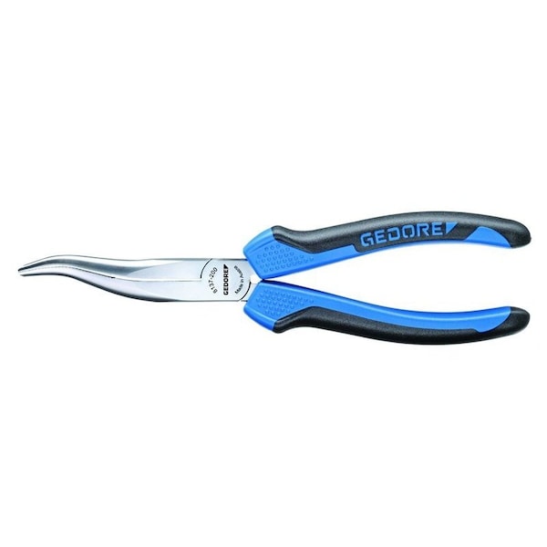 Mechanics Pliers, 8", 30 Deg, Features: Flat-Round Tapered Jaws, Cross-Hatched Gripping Surfaces