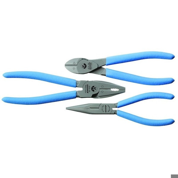 Pliers Set, 3 pcs., Material: GEDORE Special Hardened And Tempered Steel, Drop-Forged