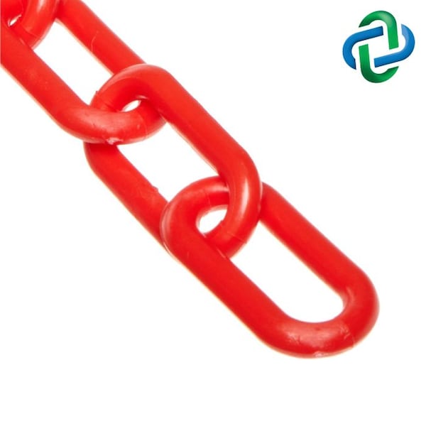 Red Plastic Chain .75"(#3, 19 mm)x500 f