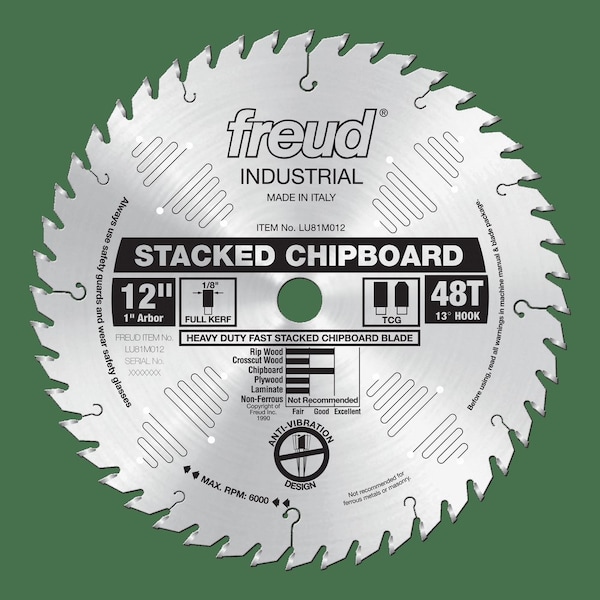 Heavy Duty Stacked Chipboard Blade, 12