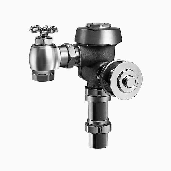 Manual Flush Valve, 1.6 gpf gpf, Rough Brass, 1 in, 1 1/2 in Spud Coupling