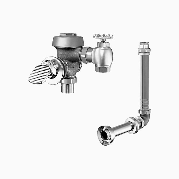 Manual Flush Valve, 3.5 gpf gpf, Rough Brass, 1 in, 1 1/2 in Spud Coupling