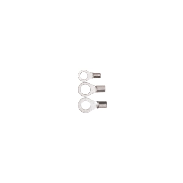 Ring Terminal, 3/8 in Stud Size, 14 AWG, Bare Insulated, Bare, 1000 PK