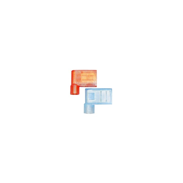 Flag Terminal, 0.25 in Stud Size, 14 AWG, 300 V, Nylon Insulated, Blue, 1000 PK