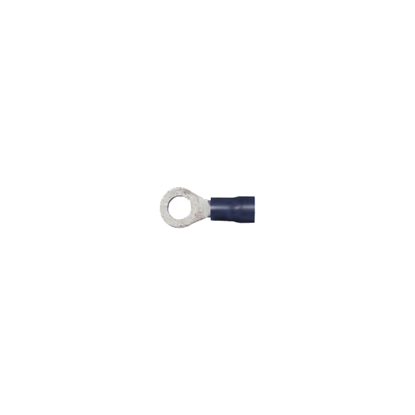 Ring Terminal, 1/4 in Stud Size, 10 AWG, 600 V, PVC Insulated, Black, 1000 PK