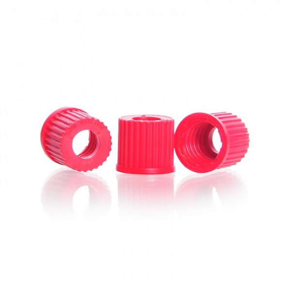 GL14 Open Top Red PBT Screw Caps, PK 10