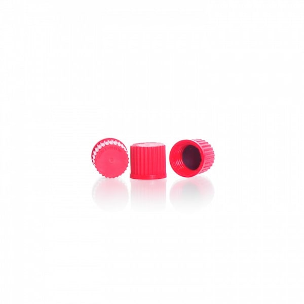 GL18 Solid Top Red PBT Screw Caps, PK 10