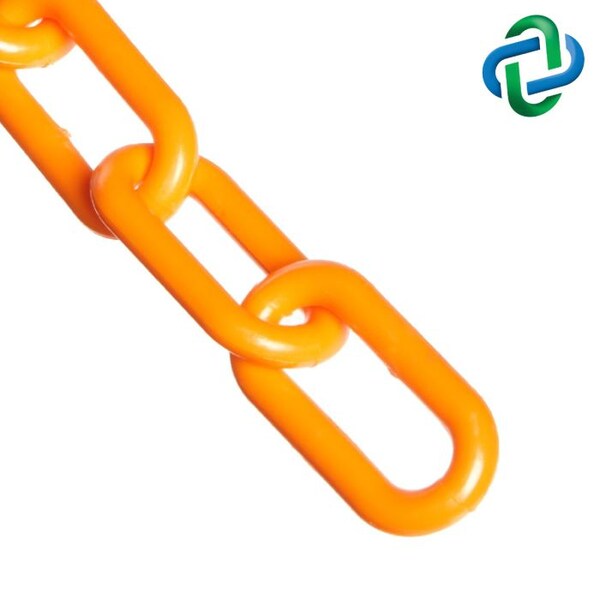 Safety Orange Plastic Chain 1"(#4, 25 mm