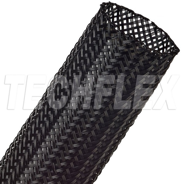 Braided Cable Sleeve, 1-3/4 in Inside Dia., 2-3/4 in Max Bundle Dia., 25 ft, Nylon, Black