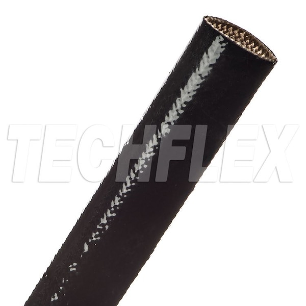 Braided Cable Sleeve, 1 in Inside Dia., 50 ft, Fiberglass, Black