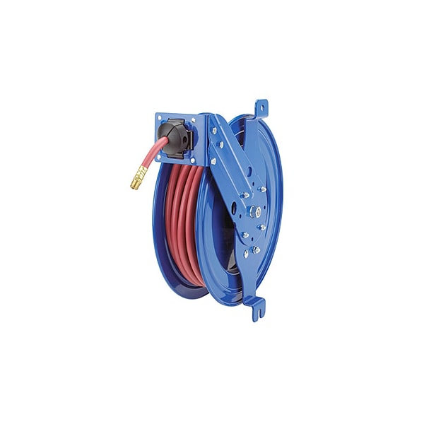 Air Driven Hose Reel, 3/8" Hose Diameter, 50 ft. Length, Nickel Plated Steel