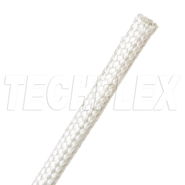 Braided Cable Sleeve, 1/4 in Inside Dia., 1/2 in Max Bundle Dia., 50 ft, Natural