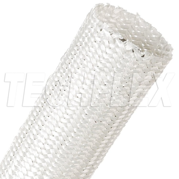 Braided Cable Sleeve, 2 in Inside Dia., 2-3/16 in Max Bundle Dia., 25 ft, Natural