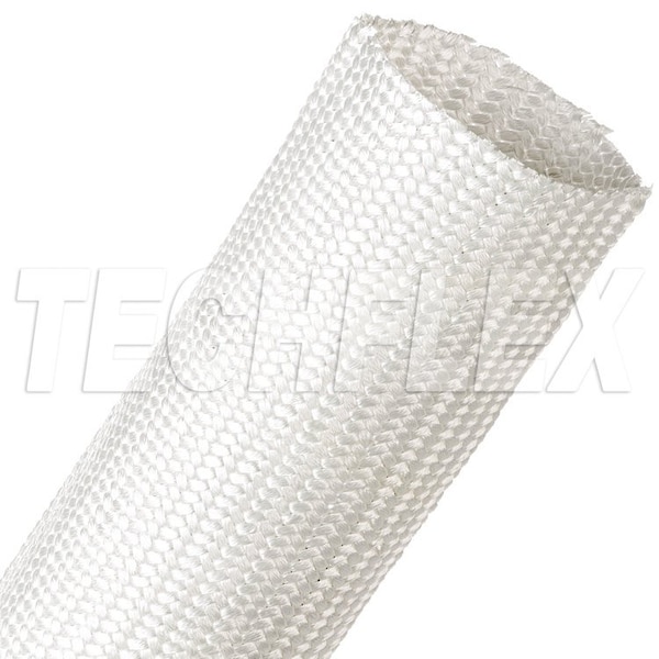 Braided Cable Sleeve, 3 in Inside Dia., 3-1/2 in Max Bundle Dia., 25 ft, Natural