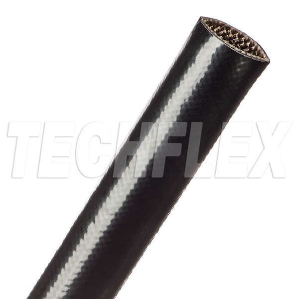 Braided Cable Sleeve, 7/8 in Inside Dia., 50 ft, Fiberglass, Black