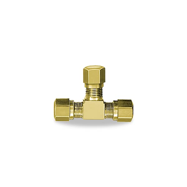Tee Ends Tube, Brass, 3/8"x1/4"