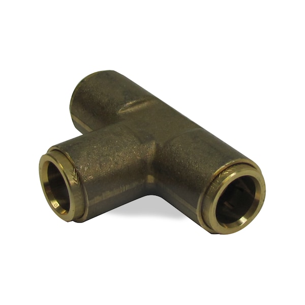 Union Tee, Push-Lock, Brass, 1/2" Tube