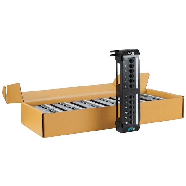 PATCH PANEL, VERTICAL, CAT 6, 12-PORT