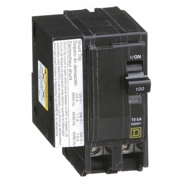 Miniature Circuit Breaker, QO Series, 100A, 2 Pole, 120/240V AC, 10kA at 120/240V AC