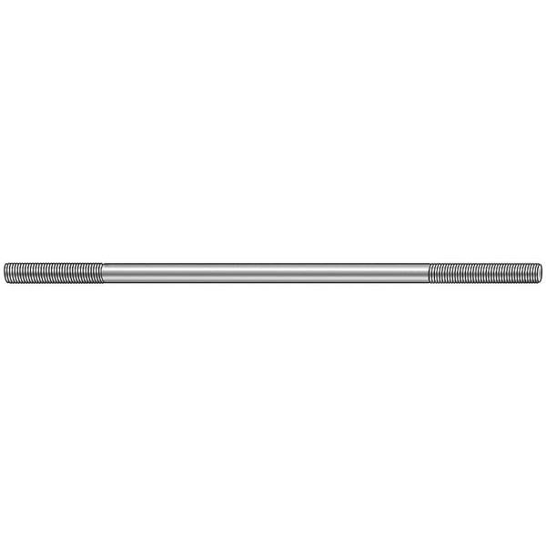 Double-End Threaded Rod, 1/2"-20 Thread to 1/2"-20 Thread, 2 ft, Aluminum, Plain