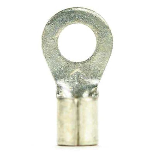 Ring Terminal, #10 Stud Size, 10 AWG, 600 V, Bare Insulated, Bare, Crimp Termination Only, 500 PK