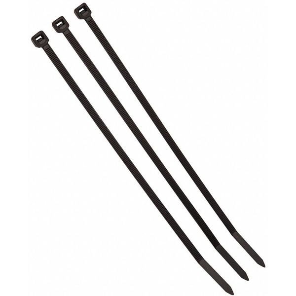 Cable Tie, 9 in L, 2 in Max Bundle Dia., Black, Nylon 6/6, 120 lb Strength, 500 PK