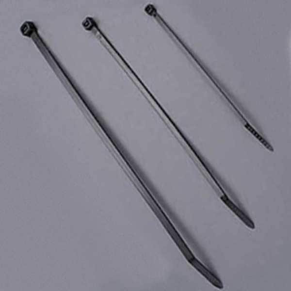 Cable Tie, 6 in L, 1-1/4 in Max Bundle Dia., Black, Nylon 6/6, 18 lb Strength, 1000 PK