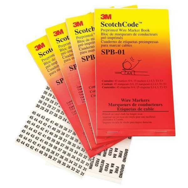 Wire Marker Book, Preprintd, Slf-Adhes, PK5, SPB-07