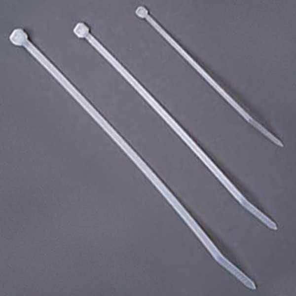 Cable Tie, 6 in L, 1-1/4 in Max Bundle Dia., Natural, Nylon 6/6, 18 lb Strength, 1000 PK