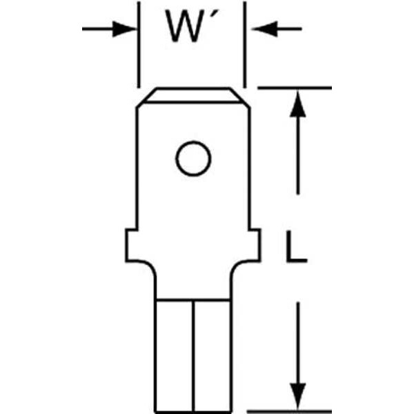 Male Disconnect, Bare, 16 to 14 AWG, PK1000
