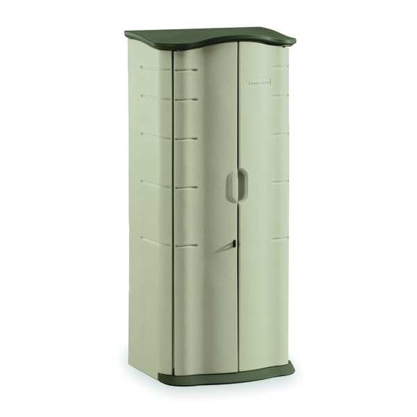 17 cu ft Resin Vertical Outdoor Storage Shed, Sandstone