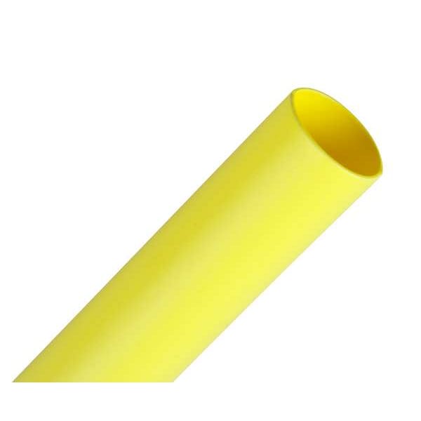 Heat Shrink Tube, Thin Wall, 2:1 I.D. Shrink Ratio, 0.38 in I.D. Before Shrinking, Yellow, 4 ft