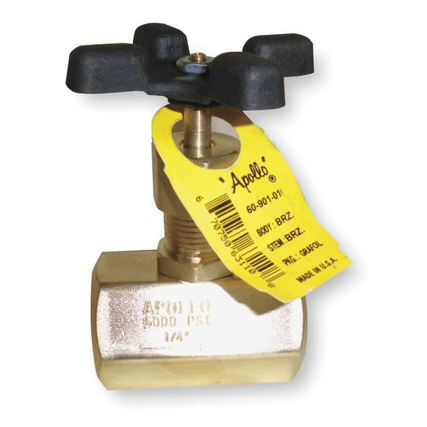 Globe Valve, 1/4 In., FNPT, Brass