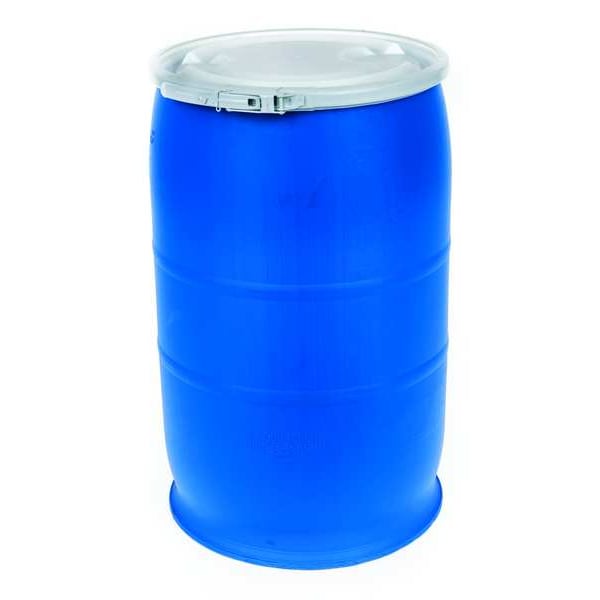 Open Head Transport Drum, Polyethylene, 30 gal, Unlined, Blue